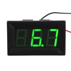 Digitálny voltmeter 3,2V - 30V, zelené podsvietenie, AMPUL.eu