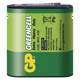 Plochá zinko-uhlíková batéria 4.5V, GreenCell 312G, AMPUL.eu