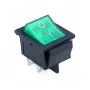 Rocker switch rectangular with backlight KCD4, green 250V/15A