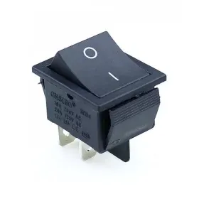 Interruptor basculante rectangular KCD4, negro 250V/15A