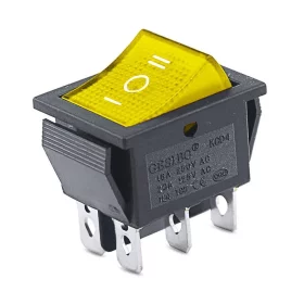 Rocker switch rectangular with backlight KCD4, ON-OFF-ON