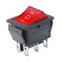 Rocker switch rectangular with backlight KCD4, ON-OFF-ON, red