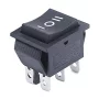 Interruptor basculante rectangular KCD4, ON-OFF-ON, negro