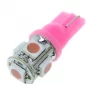LED 5x 5050 SMD foglalat T10, W5W - rózsaszínű, AMPUL.eu