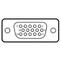 Conector de cable D-SUB DE15 (DB15), hembra con tuercas, tornillo |