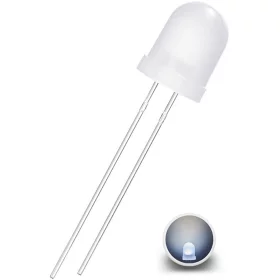 LED-diodi 8mm, diffuusi maitomainen valkoinen, AMPUL.