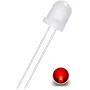 Diode LED 8mm rouge laiteux diffus, haute luminosité