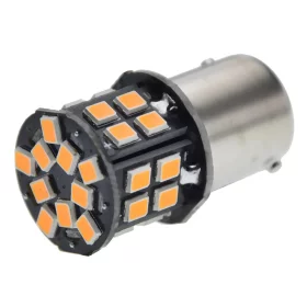 Oranžová LED žárovka BA15S 6V DC s 30 čipy SMD 2835