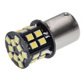 Bílá LED žárovka BA15S 6V DC s 30 SMD diodami pro veterány