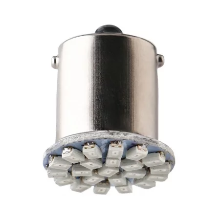 Bec LED BA15S 2W cu 22x3014 SMD, lumină albă, 24V