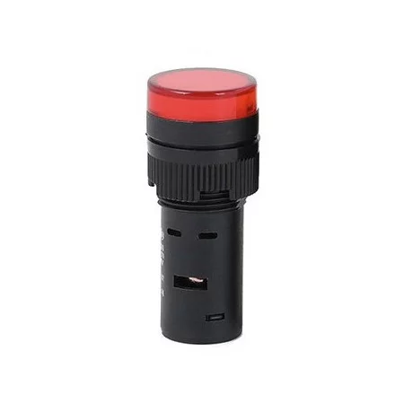 Spia LED 12V, AD16-16C, per foro diametro 16mm   Colore della  retroilluminazione Rosso