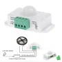Sensore PIR-8 12V/24V bianco con interruttore per strisce LED