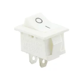 Bílý kolébkový vypínač obdélníkový KCD1-101 250V/6A