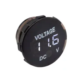 Digital voltmeter circular 6V - 33V, white backlight, AMPUL.eu
