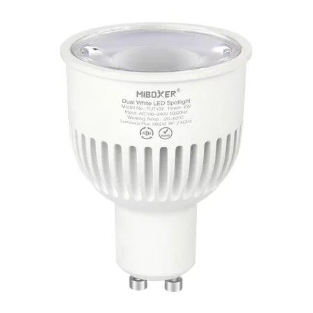 MiBoxer LED-lampa GU10 styrd via 2.4Ghz, 6W, CCT, AMPUL.eu