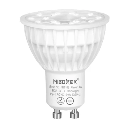 MiBoxer LED žiarovka GU10 ovládaná cez 2,4 GHz, RGB + CCT