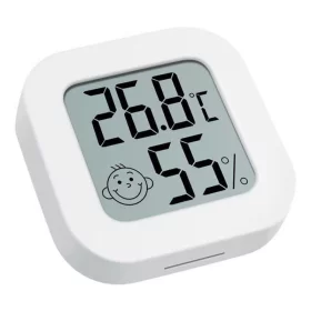 Digital termometer med hygrometer, -20°C - 60°C, hvid, AMPUL.eu