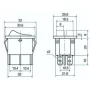Double Rectangular Rocker Switch 250V/15A, Black