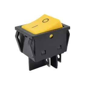 Interruptor basculante rectangular KCD4-201, amarillo 250V/15A