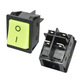 Comutator basculant dreptunghiular KCD4-201, verde deschis