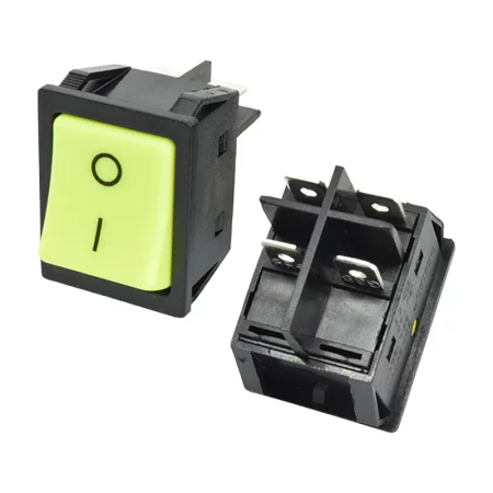 Wippschalter KCD4-201 in hellgrün, 250V/30A, rechteckig