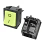 Interruptor basculante rectangular KCD4-201, verde claro