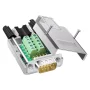 Conector cablu RS232 metalic tată, 9 pini, cu șuruburi