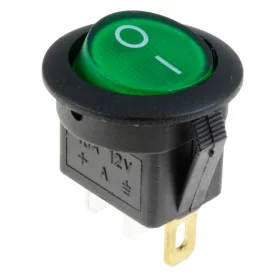Interruptor basculante redondo 24V, retroiluminación LED