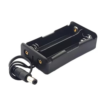 Caja para 2 baterías 18650 con conector 5,5x2,1 mm