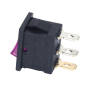 Rectangular rocker switch with backlight, KCD1, purple 250V/6A