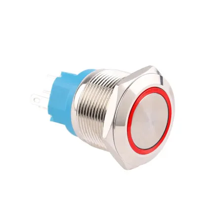 Interruttore in metallo con scrocco, argento, diametro 25mm
