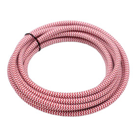 Retro kabel rund, ledning med tekstilkappe 2x0.75mm, rød-hvid |