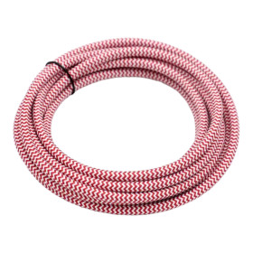 Retro rund tekstilkabel 2x0,75mm rød-hvid – 300V