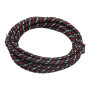Retro tekstilkabel rund 2x0,75mm – sort-hvid-rød