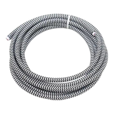 Retro kulatý kabel s textilním obalem 2x0.75mm černo-bílý