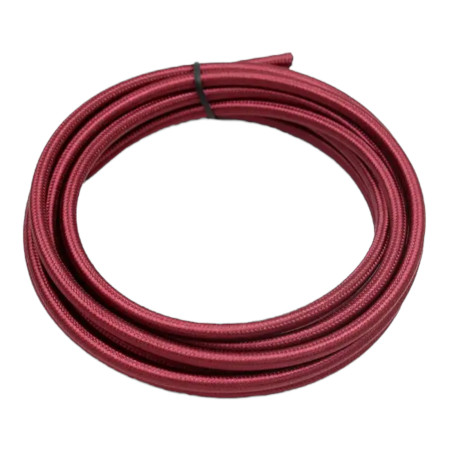 Retro tekstilkabel rund bordeaux 2x0,75mm – 1 meter
