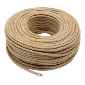 Retro tekstilni kabel 2x0,75 mm², lan, promjer 5 mm