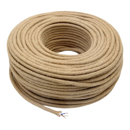 Retro tekstilni kabel 2x0,75 mm², lan, promjer 5 mm
