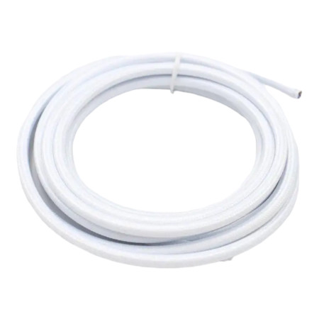 Retro kabel rund, leder med tekstilkappe 2x0,75mm², hvid |