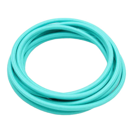 Retro kabel rund, lyseblå tekstilkappe 2x0,75mm
