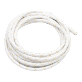 Câble rond rétro, fil avec gaine textile 2x0,75mm², or blanc