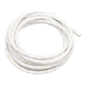 Retro kabel kulatý s textilním obalem bílo-zlatý