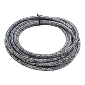 Retro kabel kulatý s textilním obalem černo-bílý