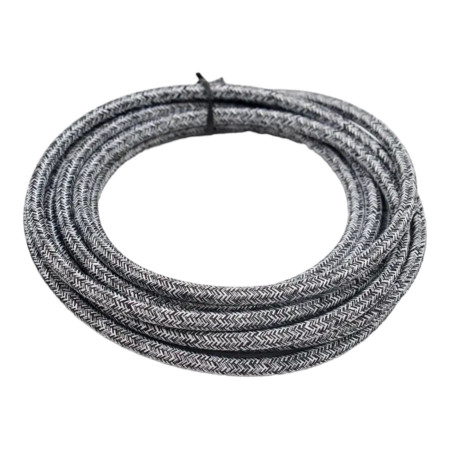 Retro kabel kulatý s textilním obalem černo-bílý