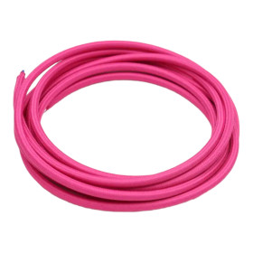 Retro kabel kulatý s textilním obalem tmavě růžový