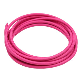Retro rund kabel, tråd med textilöverdrag 2x0,75mm, mörkrosa