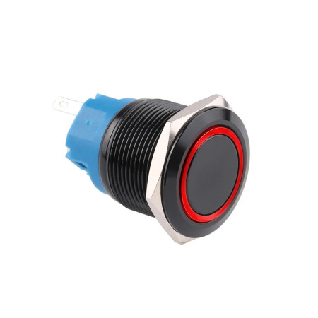 Crni metalni prekidač s bravom, IP65, promjer 25 mm