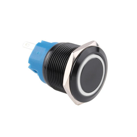 Întrerupător metalic cu zăvor, negru, IP65, Ø25mm