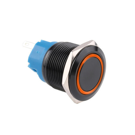 Crni metalni prekidač s bravom, IP65, promjer 25 mm