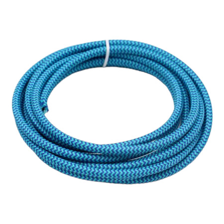 Retro rund kabel, tråd med textilöverdrag 2x0,75mm, blå-svart